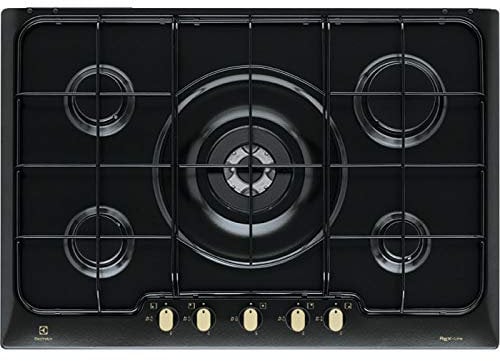 Electrolux Rex PN 750 RUV Plateau de cuisson à gaz Finition noire en fonte 75 cm