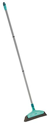 Leifheit Schaumstoffbesen Classic 34 cm mit dreiteiligem Stiel, optimal für Allergiker mit schräger Stielanbindung, für die schnelle Entfernung von feinstem Staub und Schmutz, mit Click-System