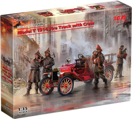 ICM 35606-1:35 Model T 1914 Fire Truck with Crew - Neu, Schwarz
