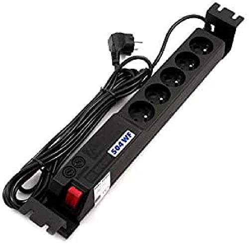 Atrack ACAR A-504 - Cable de alimentación (5 x 220 V, 3 m), Color Negro