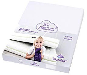 Träumeland TT02007 Spannbetttuch Jersey, weiß 90 x 200 + 90 x 190 cm