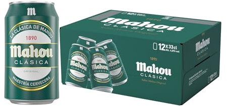 Mahou Clásica Edición Limitada El Juego del Calamar, 5.5% Volumen de Alcohol, Pack de 12 Latas x 33 cl
