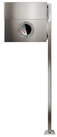 Radius Briefkasten mit Pfosten Letterman XXL edelstahl