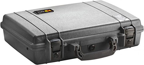 PELI 1470 Professioneller Laptopkoffer, IP67 Wasser- und Staubdicht, 11L Volumen, Kein Schaumstoff (separat erhätlich), Farbe: Schwarz