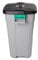 Addis Outdoor Rectangular Dustbin with Lockable Lid, Grey / Black, 90 Litre