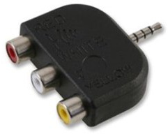3.5mm 4 Pole Male/Plug Jack to 3 RCA Audio Video Adapter Output - Camcorder/Car TV Converter - AUX/TRRS/AV - Loops