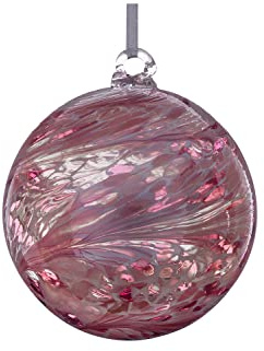 Hanging Glass Friendship Ball 10cm diameter , Pink