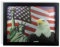 BANBERRY DESIGNS American Eagle Statue of Liberty and Stars and Stripes Flag 3 Dimensional Holographic Lenticular Black Framed Poster Wall Art Print