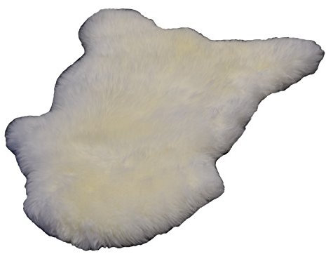 Naturasan Premium Schaffell Lammfell, Naturfell Teppich, Läufer, Dekofell Weiss (110-120cm)