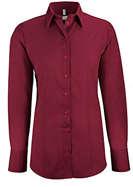 Greiff Größe 48 Corporate Wear Basic Damen Bluse Langarm Regular Fit Bordeaux Modell 6515