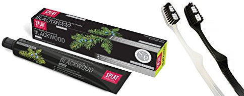 Splat Blackwood Whitening Zahnpasta 75ml plus 2 Kohlezahnbürsten