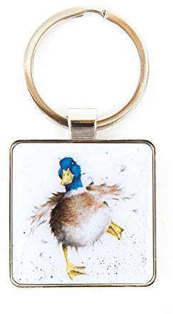 Wrendale Schlüsselanhänger A Waddle & A Quack Ente 4x4cm Metall Silber Design
