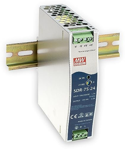 MEAN WELL Stromversorgung - 77 W - 88 - 264 V - 47 - 63 Hz - 80 ms - 90% - Überspannung - Überhitzung - Überladung - Kurzschluß (SDR-75-48)