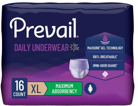 Prevail Proven | X-Large Pull-Up | Women's Protective Underwear | Maximum Absorbency | X-Large, 16 Count (1 pack of 16)