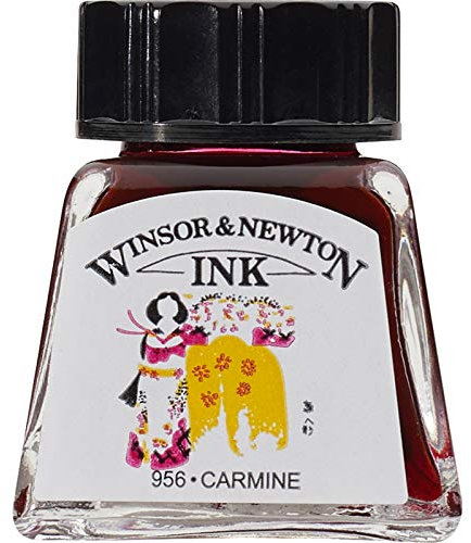 Winsor & Newton Drawing Ink Tinta de Dibujo, Rojo (Carmine), 14ml
