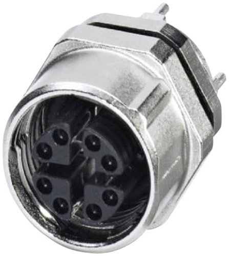PHOENIX CONTACT SACC-DSIV-FS-8CON-L180-10G SCO Einbaubuchse circaT6, Ethernet, 8 Polig, M12-Speedcon, Vorderwund-/Schraubmontage mit M12-Befestigungsgewinde, mit Geradem Lötanschluss, 20 Stück