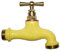 Boutté Jaune Robinet Laiton de Couleur-Entrée 15 x 21 Nez 20 x 27