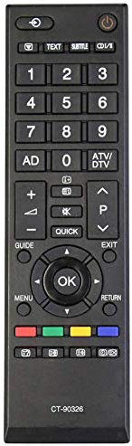 ALLIMITY CT-90326 Ersetzen Fernbedienung kompatibel mit Toshiba 39L2337DB 39L2337DG 40HL933G 40LV665D 40LV675 40LV675D 40LV685 40LV703G1 40LV733F 40LV833F 40LV833N 42AV625D 42HL833F 42HL833G 42HL833N