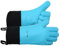 GEEKHOM Silicone Oven Gloves Heat Resistant Silicone Oven Mitts BBQ Gloves Waterproof Kitchen Gloves for Barbecue Grilling Weber Microwave, Non-Slip Oven Gloves with Fingers, Blue