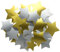 Creation Station Large Stars Card in Three Sizes, Pack of 50,Gold and Silver