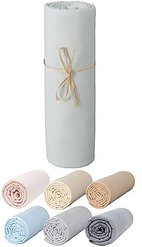 P'tit Basile - Baby Jersey Spannbettlaken 60x120 cm - Spannbetttüch 100% Bio-Baumwolle - Perlgrau - Stretch-Bettlaken mit Gummizug rundum - Zertifiziert ohne Schadstoffe - Krippen, Babykörbe