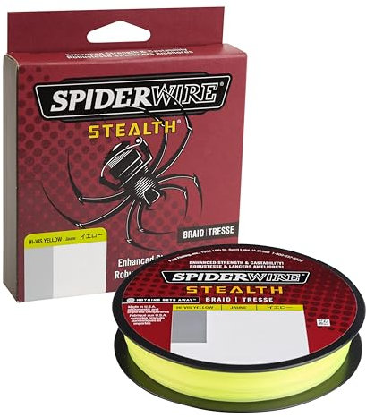 SpiderWire Stealth® Superline, Hi-Vis Yellow, 30lb | 13.6kg, 125yd | 114m Braided Fishing Line, Suitable for Freshwater and Saltwater Environments