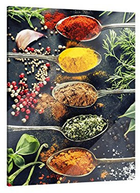 Klebefieber Glasbild Kräuter und Gewürze B x H: 60cm x 80cm