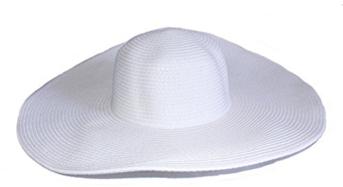 TININNA Femmes Capeline Chapeau Soleil Paille Pliage Large Grand Brim Disquette Chapeau de Plage d'été Anti UV Blanc