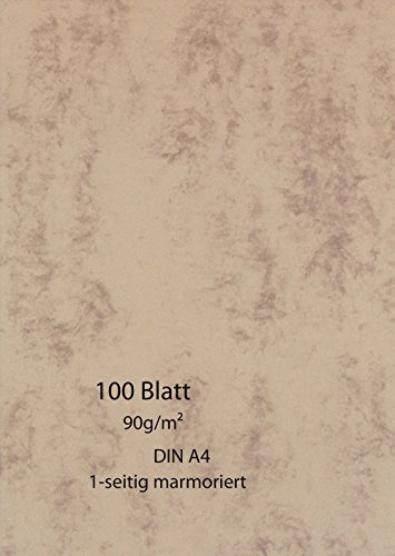 Marmor-Papier 100 Blatt - einseitig - braun - 90g - A4