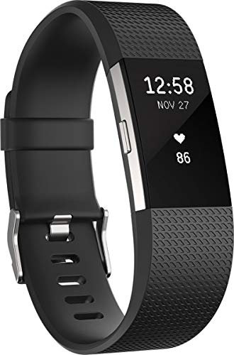 Fitbit Standard Charge 2 Unisex Armband Zur Herzfrequenz Und Fitnessaufzeichnung, schwarz, S, FB407SBKS-EU