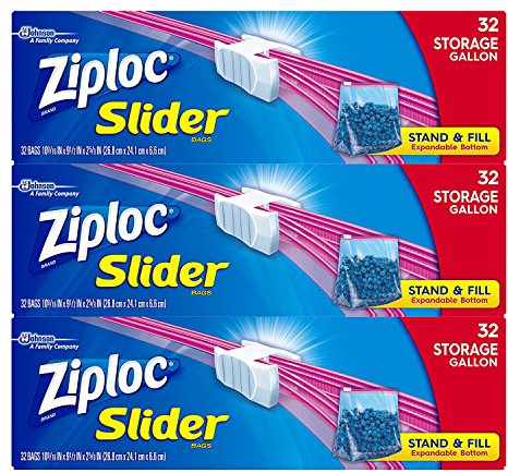 Ziploc Gallon Slider Storage Bags, 96 Count