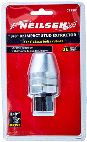 Neilsen CT1581 3/8in Drive Impact Stud Extractor Chrome Vanadium Chrome Molybdenum Jaws for 6-13mm Bolts Studs Ideal for Stud and Bolt Removal