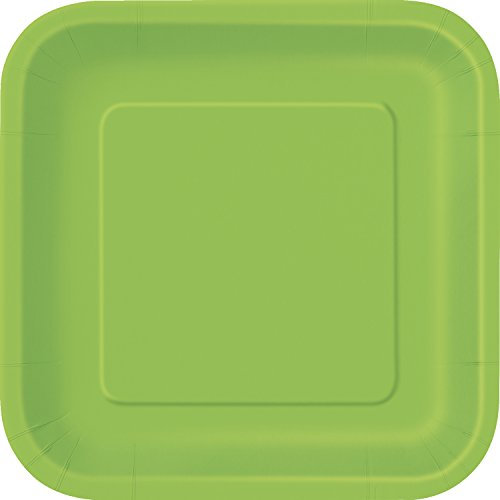 Unique Party- Piatti per Feste, 18 cm, 16 Pezzi, Verde (Lime Green), 7, 31421