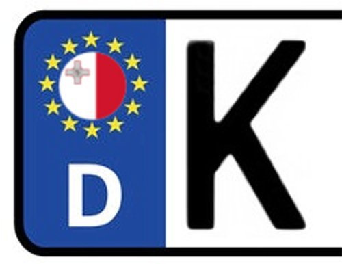 Werbetechnik Sotirios Papoutsis 2X Kennzeichen Aufkleber Malta Nummernschild Sticker (ca.2 cm)