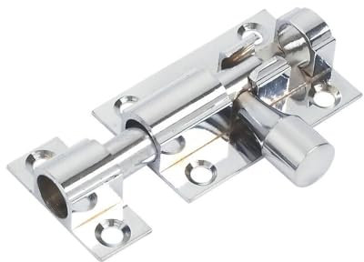 Merriway BH01400 38mm (1.1/2 inch) Polished Chrome Surface Door Bolt, 38 mm
