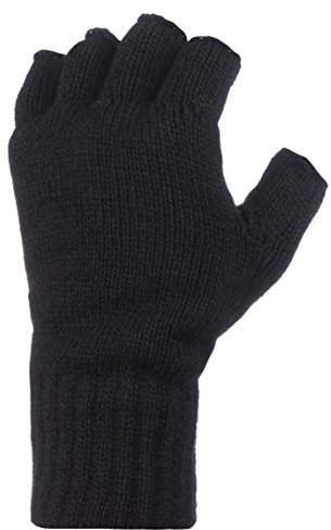 Wärme Holders Herren 1 Paar 2.3 Tog Heatweaver Yarn Fingerlose Handschuhe Einheitsgröße Schwarz