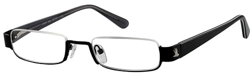 I NEED YOU ANNA New - Stilvolle qualitativ hochwertige Lesebrille in Schwarz 1.5 Dioptrien für Damen & Herren - Leichtes, modernes Design inklusive Hartschalen-Etui – Nylorhalbbrille mit Acetatbügel