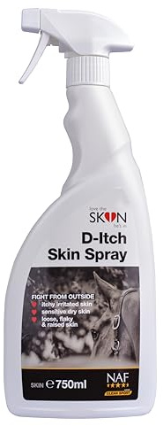 NAF Love The Skin He's In Skin Spray 750ml – Soothing Herbal Spray for Itchy, Irritated or Sensitive Skin – With Aloe Vera, MSM & Essential Oils – No-Rinse Formula for Horses