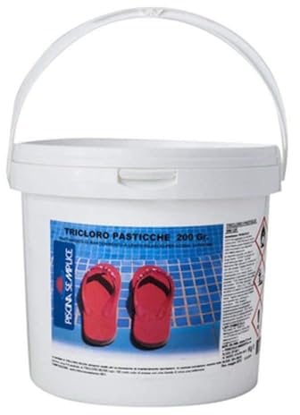 Lapi - 5 kg Tricloro Pastiglie 200Gr A Lenta Dissoluzione. per Mantenere Il Livello di Cloro Costante nell'Acqua. Prodotto in Italia da Azienda certificata