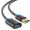 deleyCON 1,5m USB 3.0 Super Speed Verlängerungskabel - USB A-Stecker zu USB A-Buchse - USB 3.0 Super Speed Technologie bis zu 5 Gbit/s - Schwarz/Blau