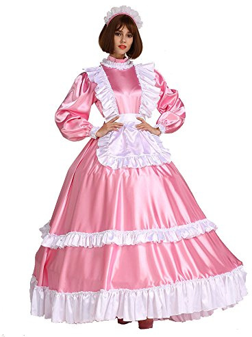 GOceBaby Sissi Zofen Abschließbar Satén Lange Rosa Kleid Kostüm Krause Stil (XL)