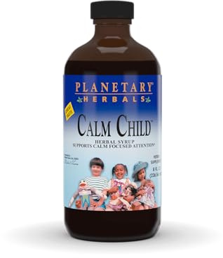 Planetary Herbals Calm Child Herbal Syrup - Includes Soothing Botanicals Chamomile, Lemon Balm, Catnip & More - 8oz