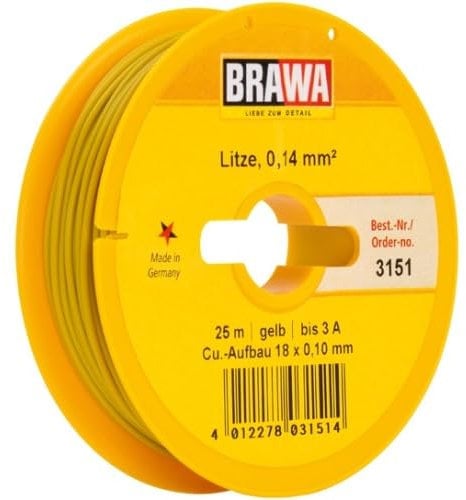 Abrollspule gelb 25m BRAWA 3151