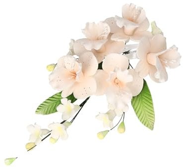 Cake Company Zuckerblumenboquet Orchidee pfirsich 1er Pack (1 x 55 g) | Tortendekoration zur Hochzeit und Geburtstagen
