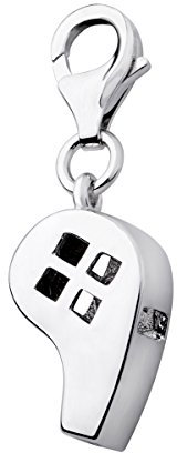 Quiges Charm Anhänger 3D Pfeife 925 Silber mit Karabinerverschluss für Bettelarmband