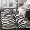 SAFAVIEH Zebra Teppich für Wohnzimmer, Esszimmer, Schlafzimmer - Cambridge Collection, Kurzer Flor, Elfenbein und Dunkelgrau, 183 X 274 cm