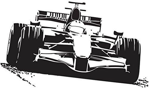 Apalis Wandtattoo No.EG4 Rennauto Formel 1 Auto Sport F1 Schuhmacher, Farbe:Schwarz;Größe:41cm x 70cm