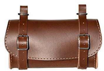 KT Bike Satteltasche/Satteltasche, Vintage, Kunstleder, Farbe Braun, Made in Italy (VIN_3 Eco_M)