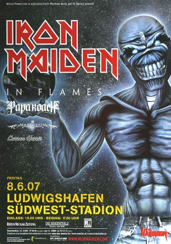 Iron Maiden - In Flames, Ludwigshafen 2007 » Konzertplakat/Premium Poster | Live Konzert Veranstaltung | DIN A1 «