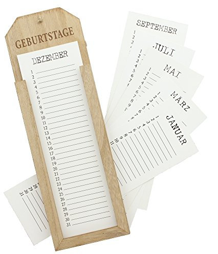 Frank Flechtwaren Memoboard Geburtstage, immer wieder verwendbar, 12 x 38 cm
